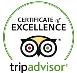 A certificate of excellence for tripadvisor